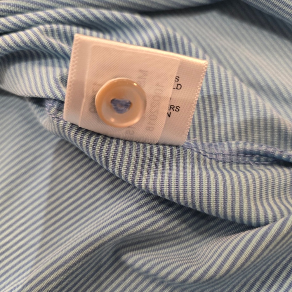 Peter Millar Summer Comfort Polo Mens XXL Blue Stripe Shoal Creek Golf Shirt - Picture 5 of 7